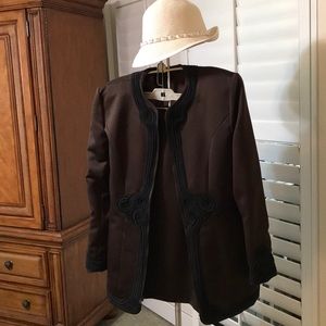 Two Piece Satin Victor Costa Suit